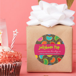 Färglöst sötningsmedel och Roligt Cute Retro Jelly Runt Klistermärke