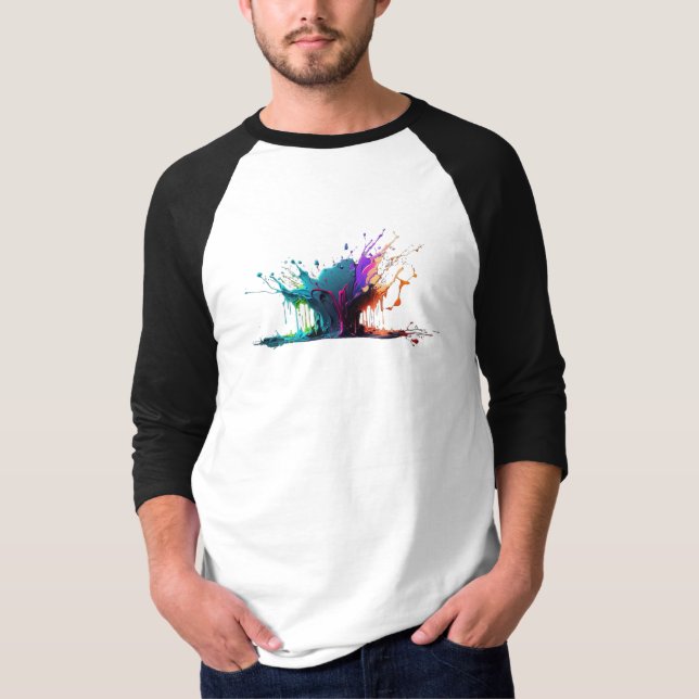 Färglöst stäng färg t shirt (Framsida)