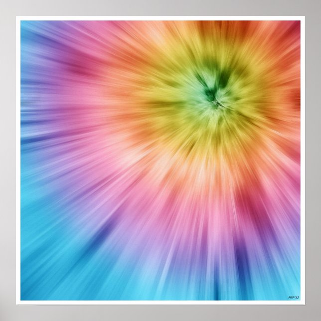 Färglöst Starburst Tie Dye Poster (Framsidan)