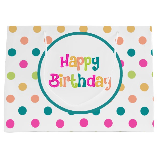 Färglöst stor presentväska för födelsedag (Framsidan)