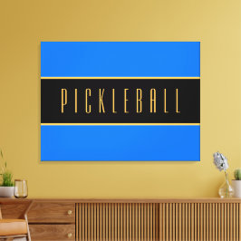 Färglöst svart, blå, svart, PICKLEBALL Rand Canvastryck