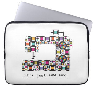 Färglöst sydd Maskin Quilt Mönster Laptop Fodral