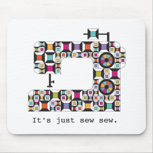 Färglöst sydd Maskin Quilt Mönster Mousepad Musmatta