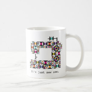 Färglöst sydd Maskin Quilt Mönster Mugg