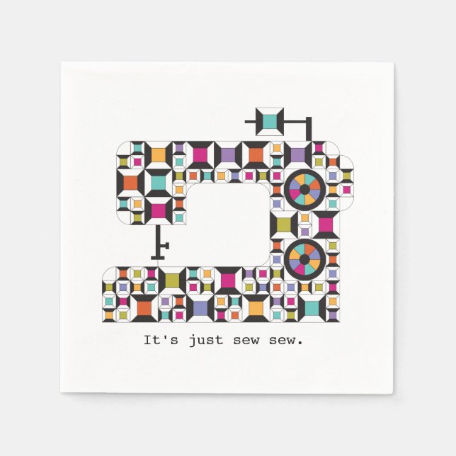 Färglöst sydd Maskin Quilt Mönster Pappersservett (Framsidan)