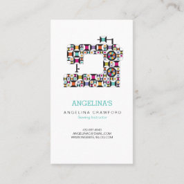 Färglöst sydd Maskin Quilt Mönster Visitkort