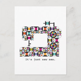 Färglöst sydd Maskin Quilt Mönster Vykort