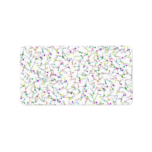 Färglöst sydd Stift White Dressmaker Seamstress Adressetikett (Framsidan)