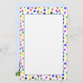 Färglöst Tass avtryck med Hund- och kattmellanrum Brevpapper