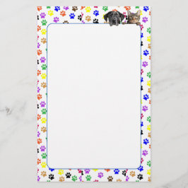 Färglöst Tass avtryck med Hund- och kattmellanrum Brevpapper