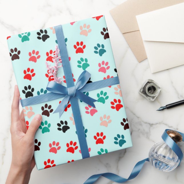 Färglöst Tass Hund älskare Cat Lover Djurälskare C Presentpapper (Gifting)