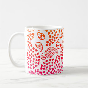 Färglöst Tass och Hund och Paisley-utskrift Kaffemugg