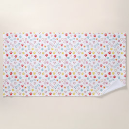 Färglöst Tassar, örter och ben Doodle Beach Towel