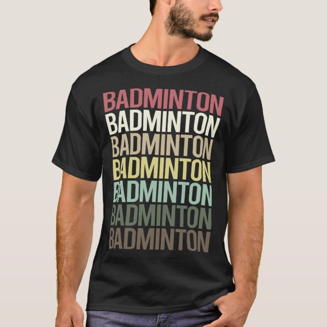 Färglöst text Badminton T Shirt (Framsida)