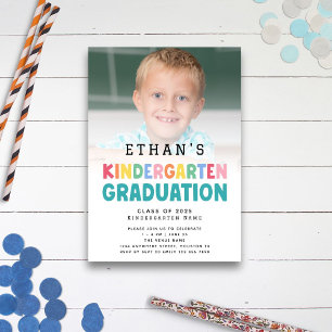 Färglöst text Foto Kindergarten Studenten Inbjudningar