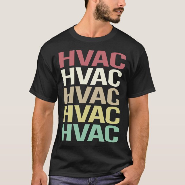 Färglöst text HVAC T Shirt (Framsida)
