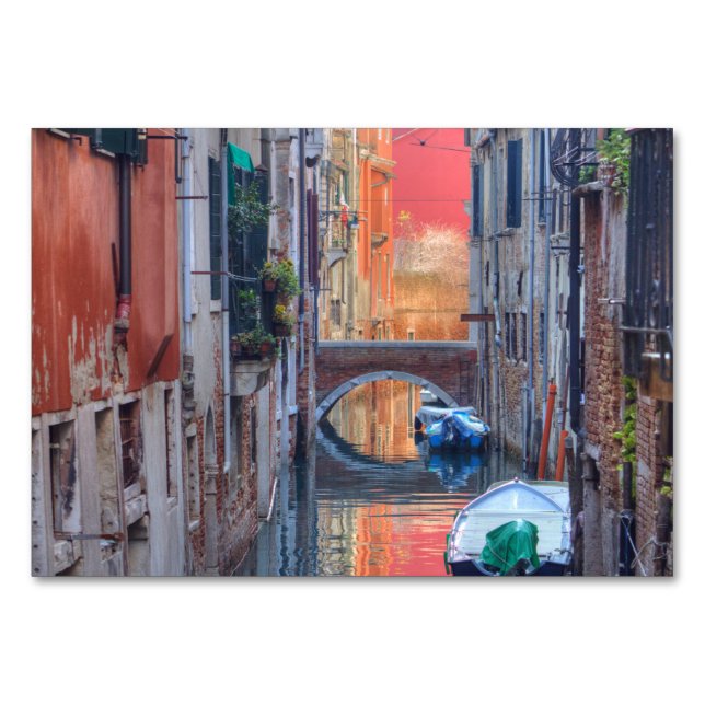 Färglöst tryck av Venedigs Italien Bordsnummer (Framsidan)