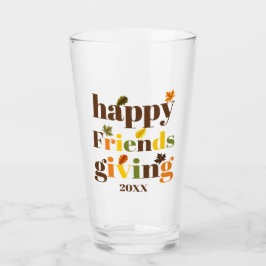 Färglöst typografi och löv Friendsgiving fall Glaskopp
