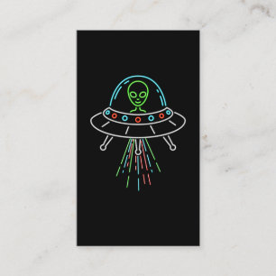 Färglöst UFO Cute Alien Abduction Visitkort
