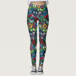 Färglöst Uggla-läsning, kallt, sömlöst Mönster Leggings<br><div class="desc">Utformning av mönster för uggla som läser bokar</div>