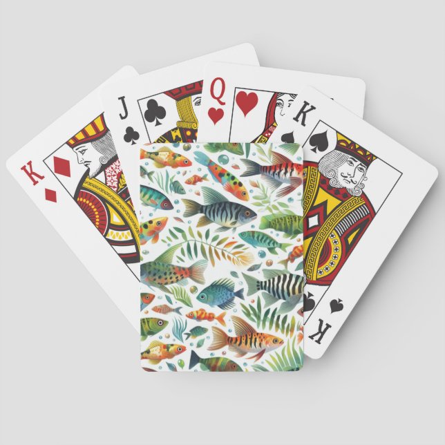 Färglöst undervattensfisk casinokort (Baksidan)