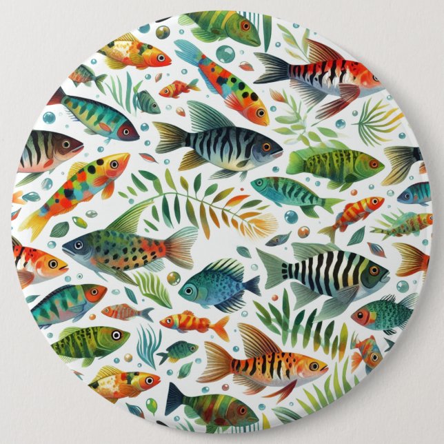 Färglöst undervattensfisk knapp (Framsida)