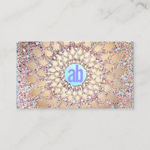 Färglöst, unikt Guld och festive Monogram Glitter Visitkort