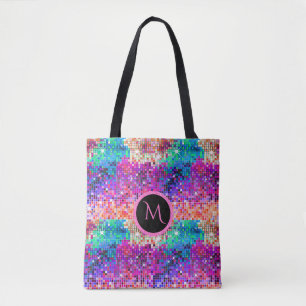 Färglöst utskrift av Disco Boll Retro Glitter Tygkasse