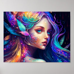 Färglöst, vackert Fairy Poster
