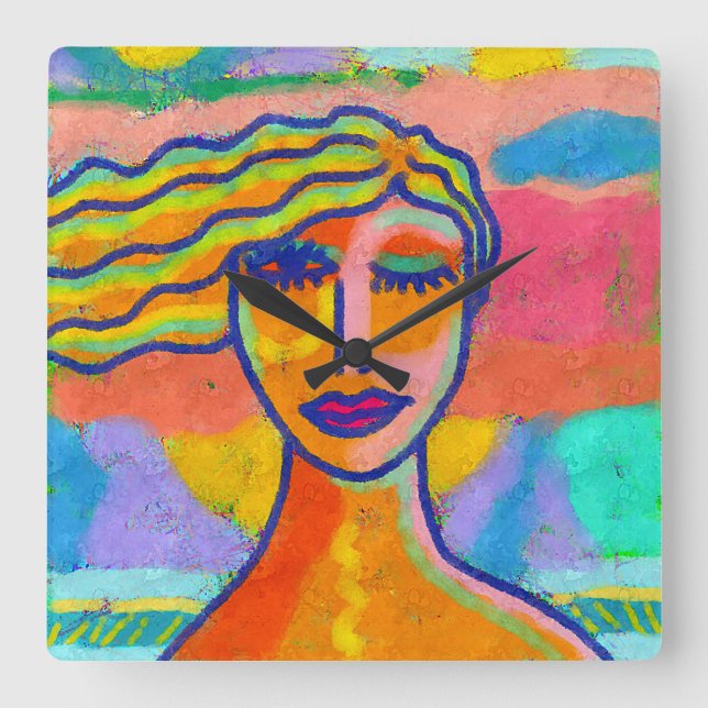 Färglöst väggklocka för Abstrakt (Framsida)