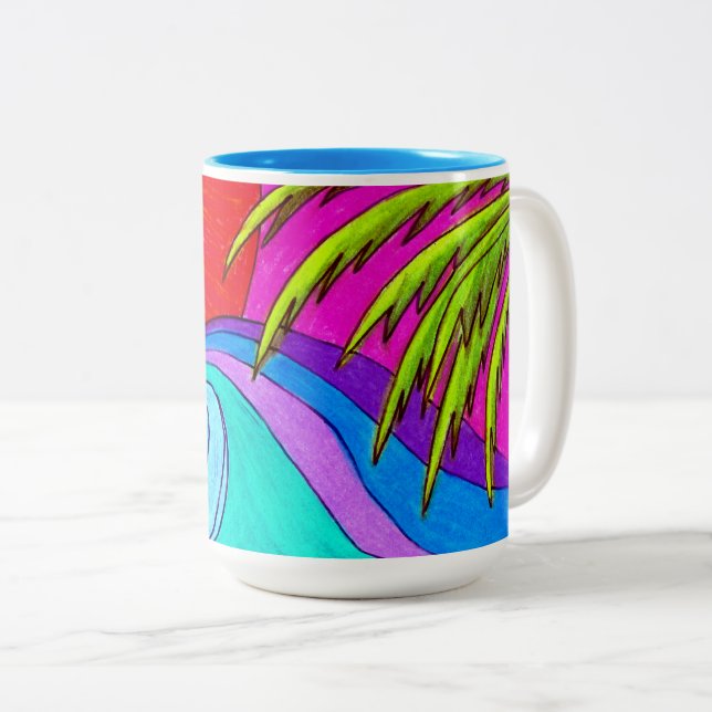 Färglöst vågkaffe Mugg (Framsida höger)