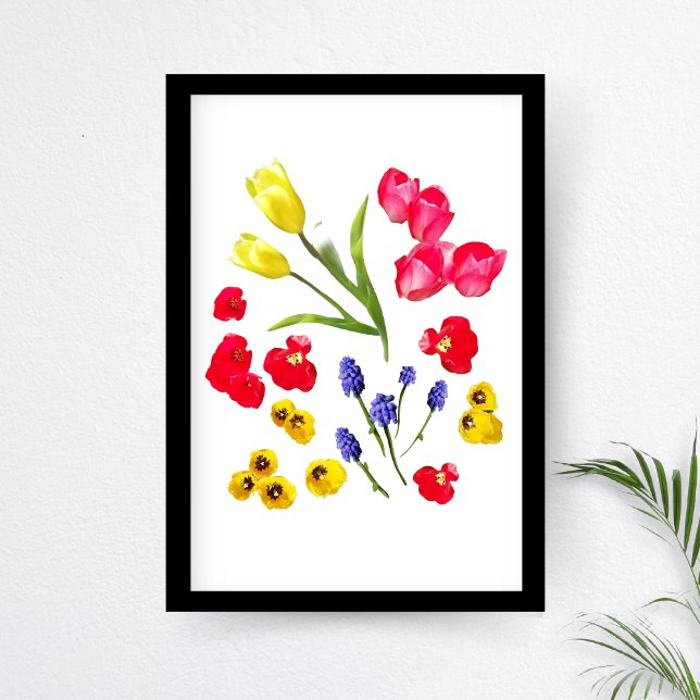 Färglöst Vår blommor - Elegant Minimalist Art Poster (Skapare uppladdad)
