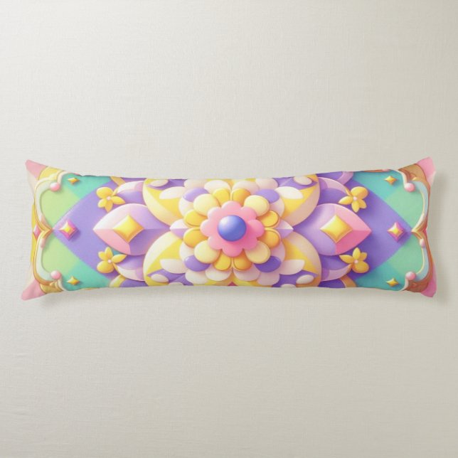 färglöst vår/Påsk/prinsessa pastel Kroppskudde (Framsidan)