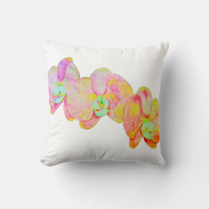Färglöst vattenfärgsfärg, orchid-målning kudde