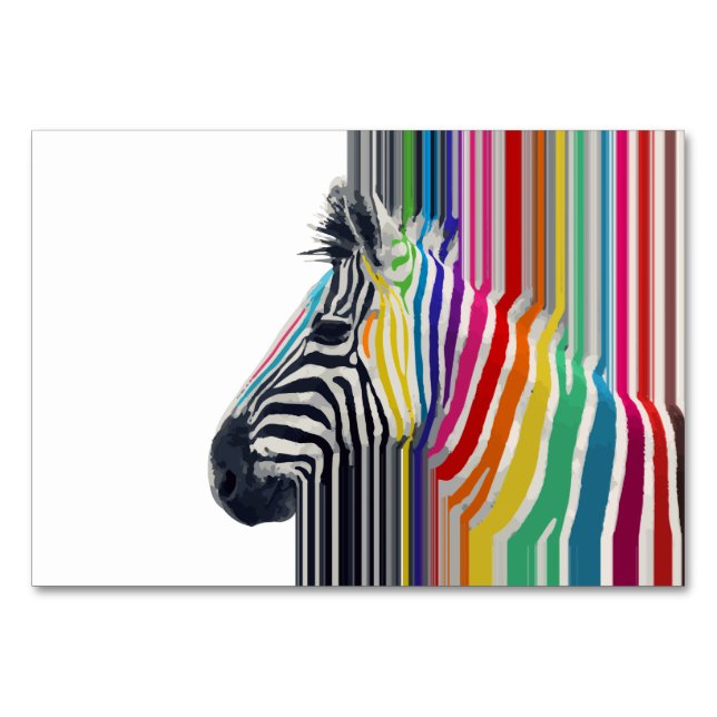 Färglöst Vibrant Rand Zebra-målning Bordsnummer (Framsidan)