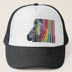 Färglöst Vibrant Rand Zebra-målning Truckerkeps