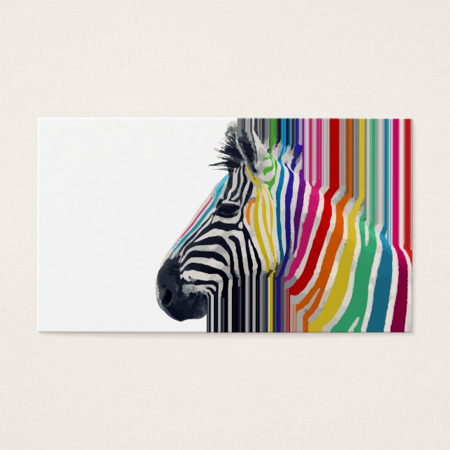 Färglöst Vibrant Rand Zebra-målning Visitkort (Framsidan)