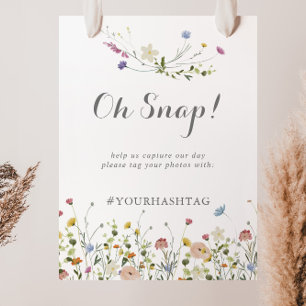 Färglöst Vild Blommor Bröllop Oj Snap Poster