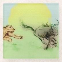 Färglöst Vilda djur-chas, Bra Glass Underlägg