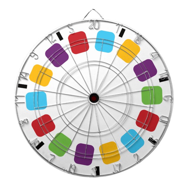 Färglöst visningsprogram Reel Retro Modern Darttavla (Framsidan)