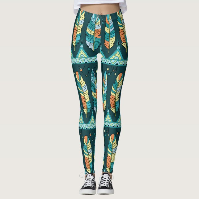 Färgludd, ändlös struktur mönster leggings (Framsida)