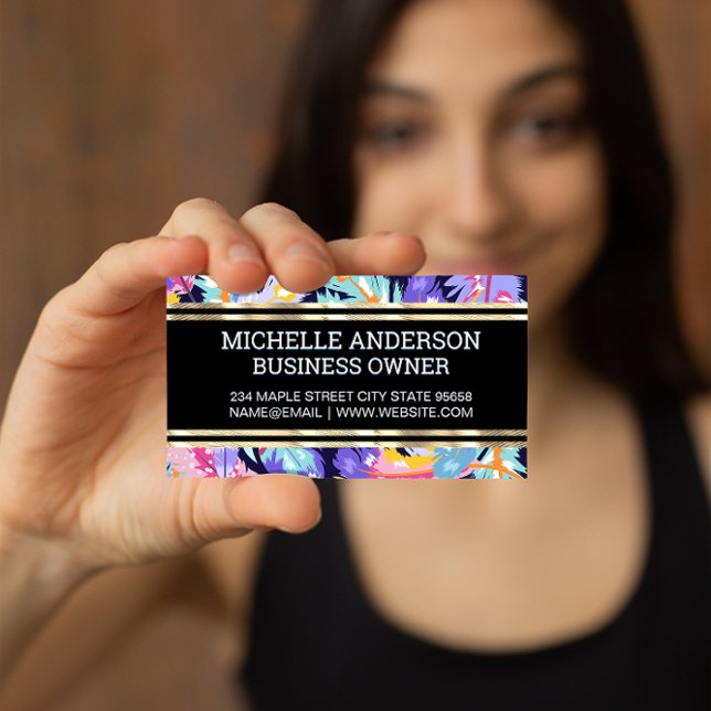 Färgludd Mönster | Golden Trim Visitkort (Skapare uppladdad)