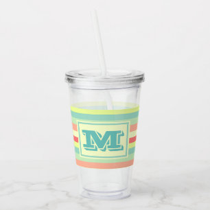 Färglyst Rand Modern Monogram Take Away Mugg