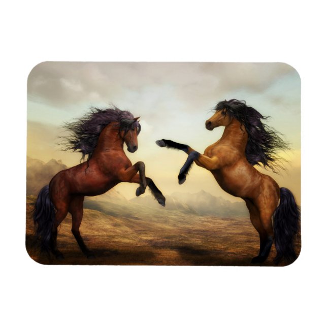 Färgmagnet Dueling Stallions Magnet (Horisontell)