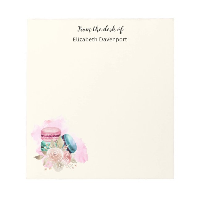 Färgmakaroner och blommor Vattenfärg Anteckningsblock (Framsida)