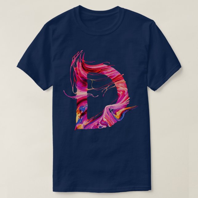Färgmålad första Brev D T Shirt (Design framsida)