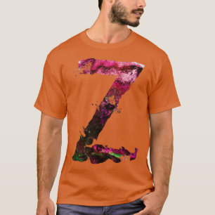 Färgmålad första Brev Z T Shirt