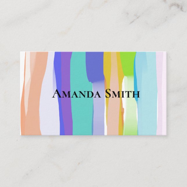 färgmålad rand fet modern konstnärlig visitkort (Framsida)