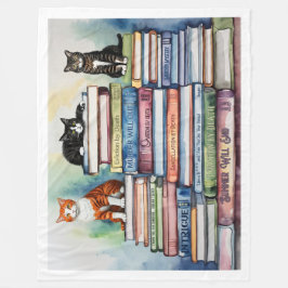 Färgmålad stapel för läsning av Bokar Fleecefilt