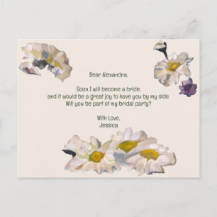 Färgmålade blommor blir du min blomma flicka inbjudan vykort